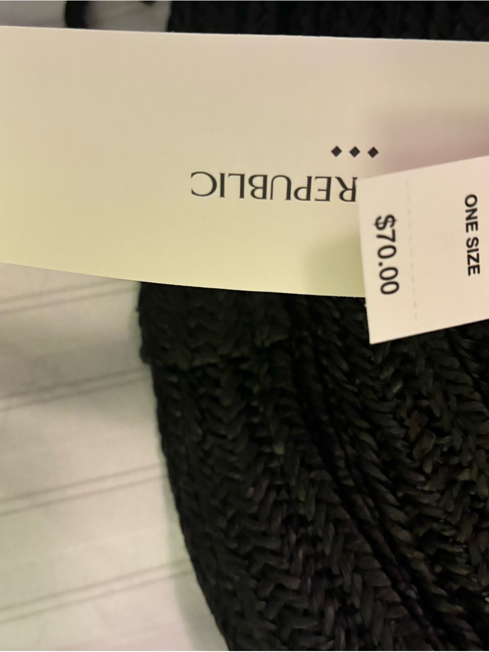 Women's Black Braided Straw Boater Hat - Picture 4 of 4